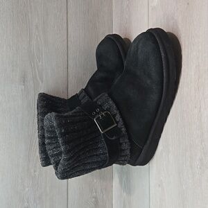 Ugg Australia Women Leather Sweater Short Boots Sheepskin shoes sz 10